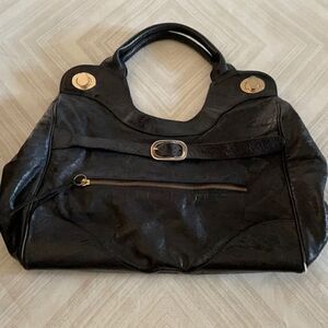 Foley & Corinna Black Leather Toggle Shoulder Bag